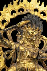 A Sino-Tibetan Gilt Bronze Figure of Mahākāla