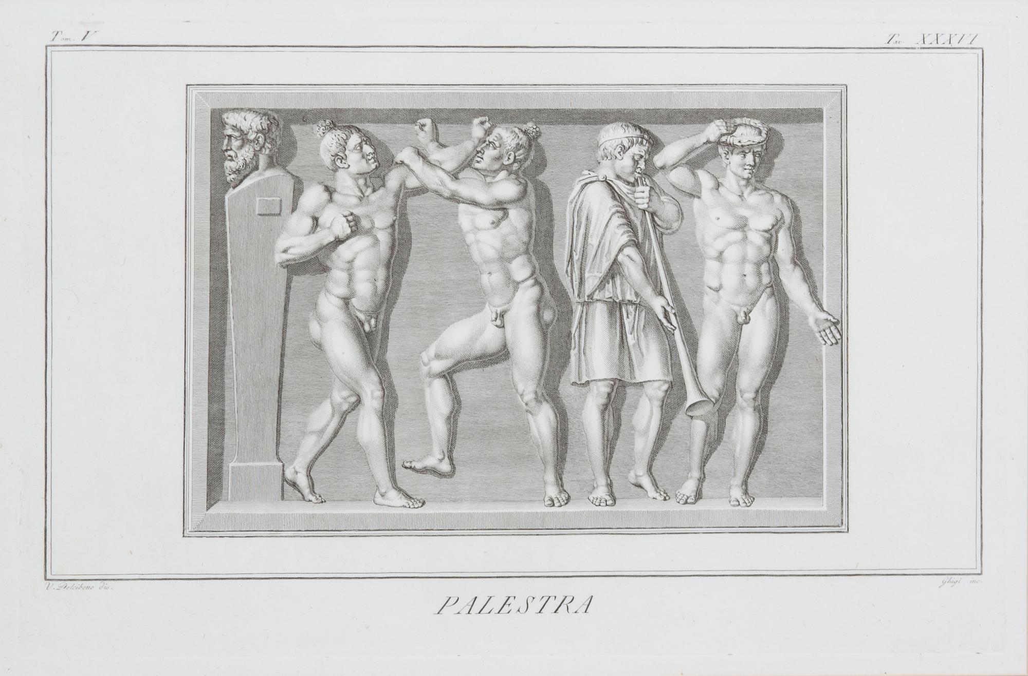 A Collection of Eight Black and White Engravings Each: 20 x 12 inches.