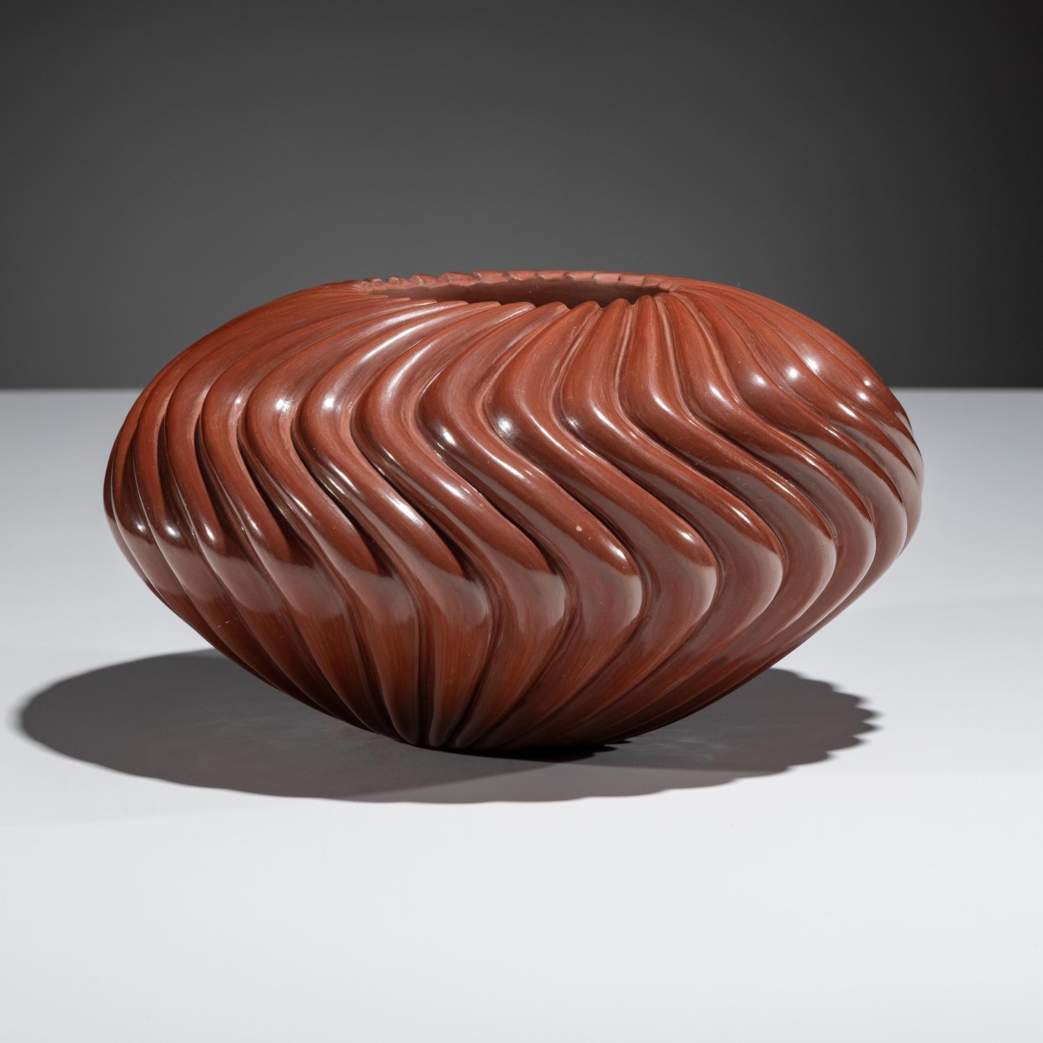 Redware Pottery Swirl Jar