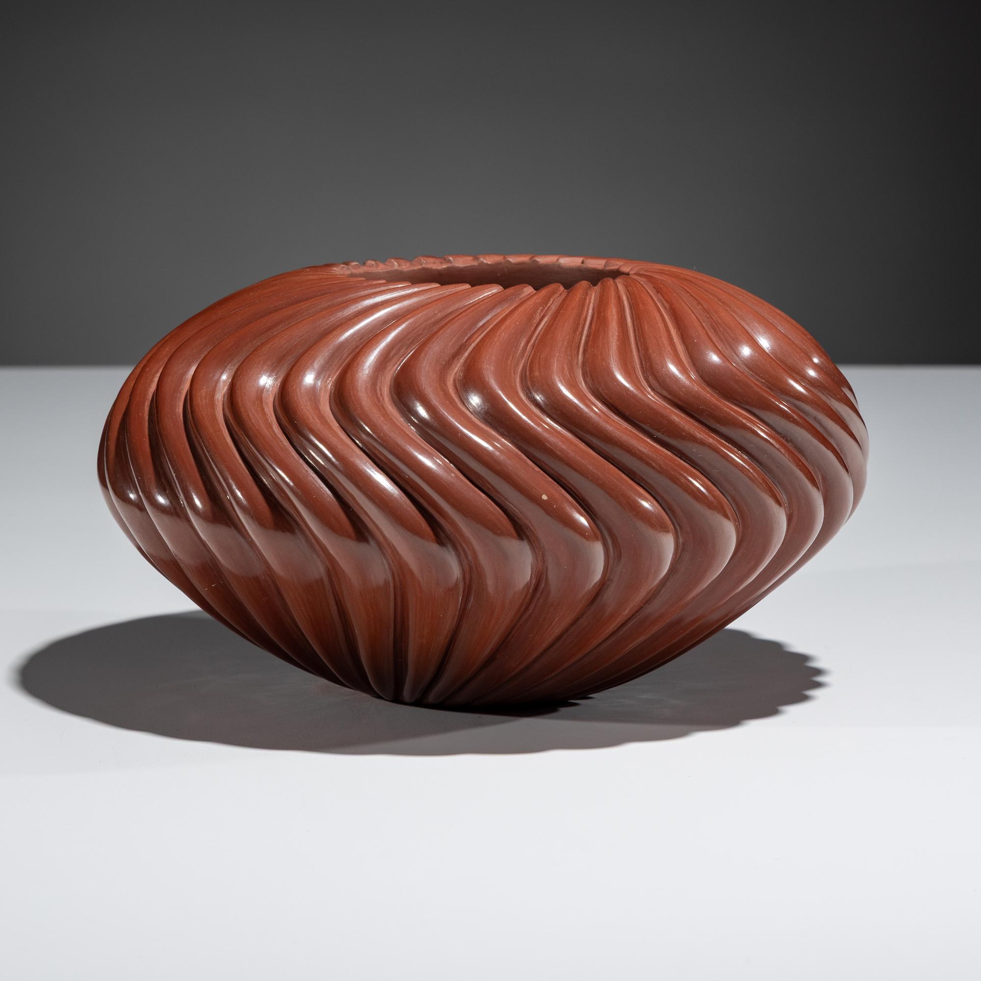 Redware Pottery Swirl Jar