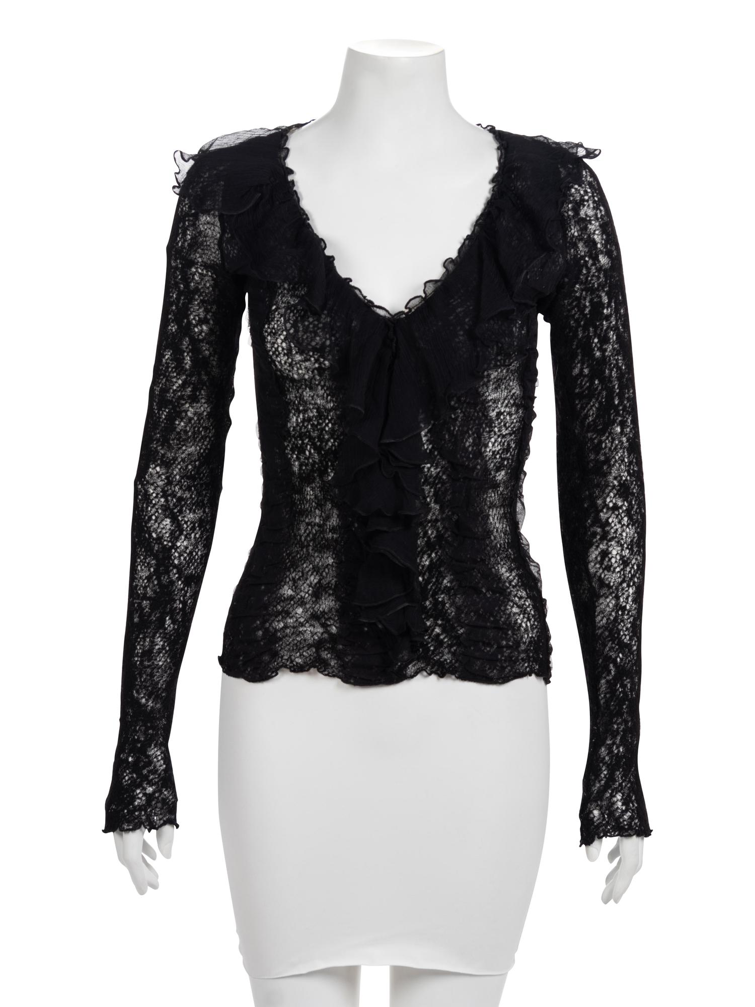 Alexander McQueen Ruffled Top & Lace Jacket, 1990-2000s