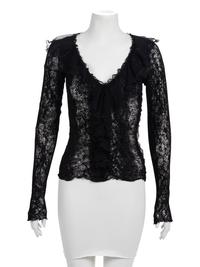 Alexander McQueen Ruffled Top & Lace Jacket, 1990-2000s