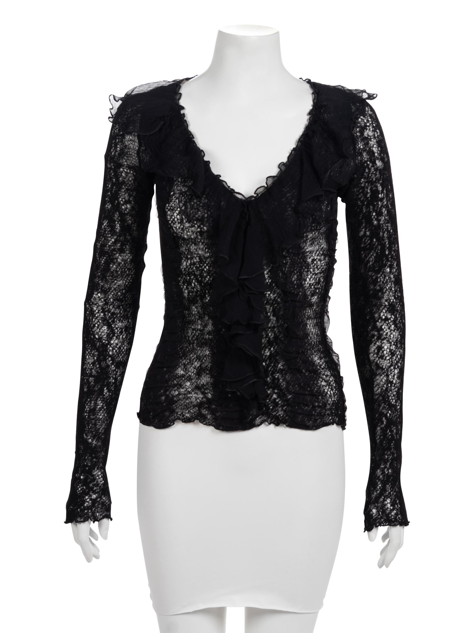 Alexander McQueen Ruffled Top & Lace Jacket, 1990-2000s
