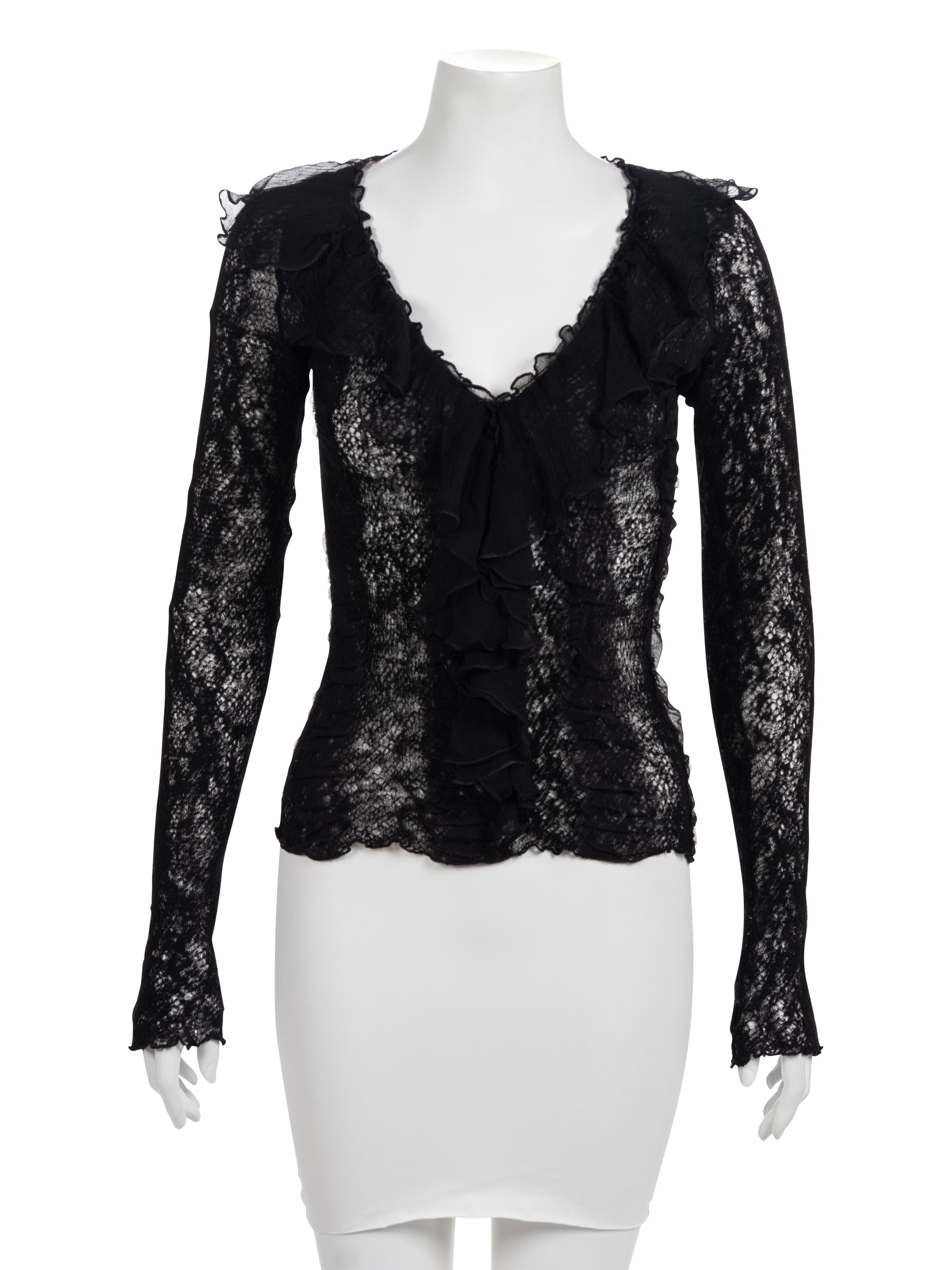 Alexander McQueen Ruffled Top & Lace Jacket, 1990-2000s