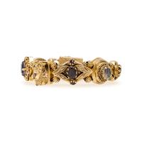 YELLOW GOLD AND MULTIGEM SLIDE CHARM BRACELET