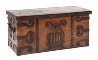A Continental Iron Mounted Chest Width 39 3/4 inches. — 18TH/19TH CENTURY
