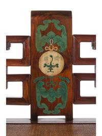 A Hardstone Inset Hardwood Armchair