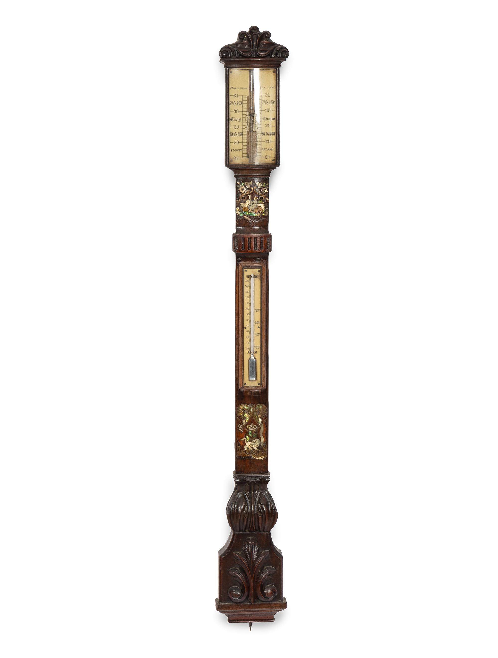 An English Mahogany Stick Barometer