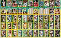 An Uncut Sheet of 1986 Topps Football Cards Featuring Jerry Rice and Steve Young Rookie Cards