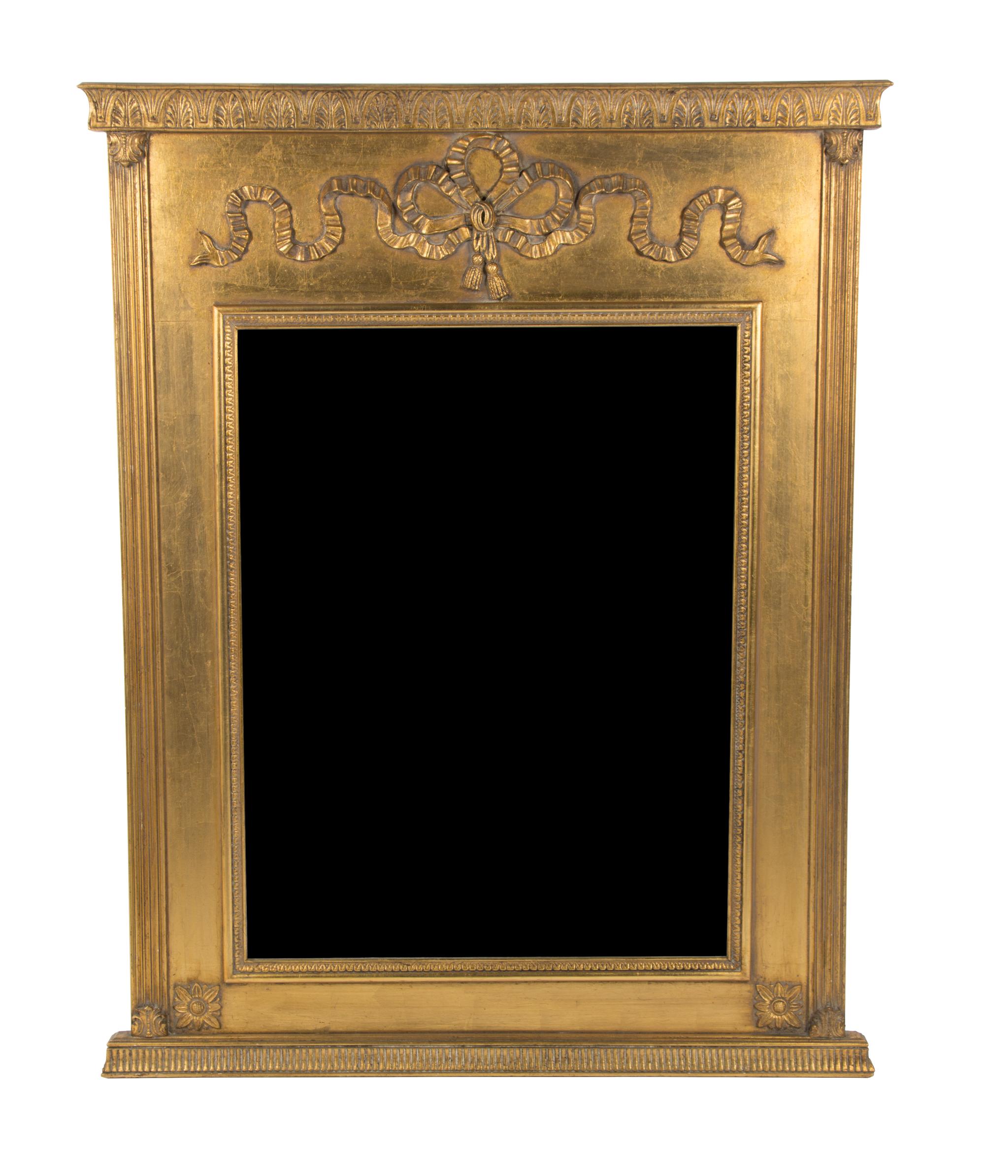 A Neoclassical Style Giltwood Over-Mantel Mirror 52 3/4 x 42 inches. — 20TH CENTURY