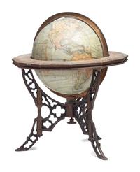 An Eight-Inch Terrestrial Table Globe on Cast-Metal Stand