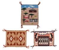 Three Navajo Wool Rugs Largest 3 3/4 x 3 1/4 inches. — Shawnell Brown