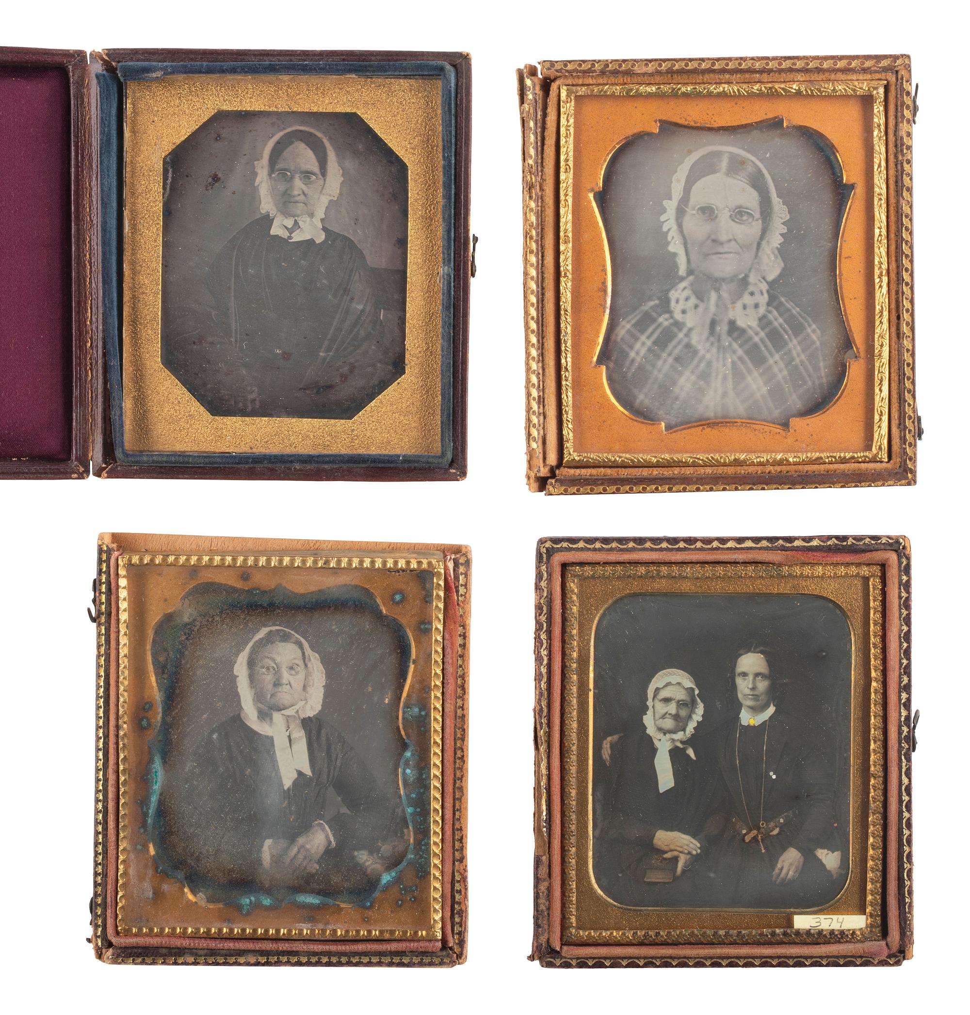 [EARLY PHOTOGRAPHY]. A group of 23 daguerreotype portraits of subjects of varying ages wearing eyeglasses, including: