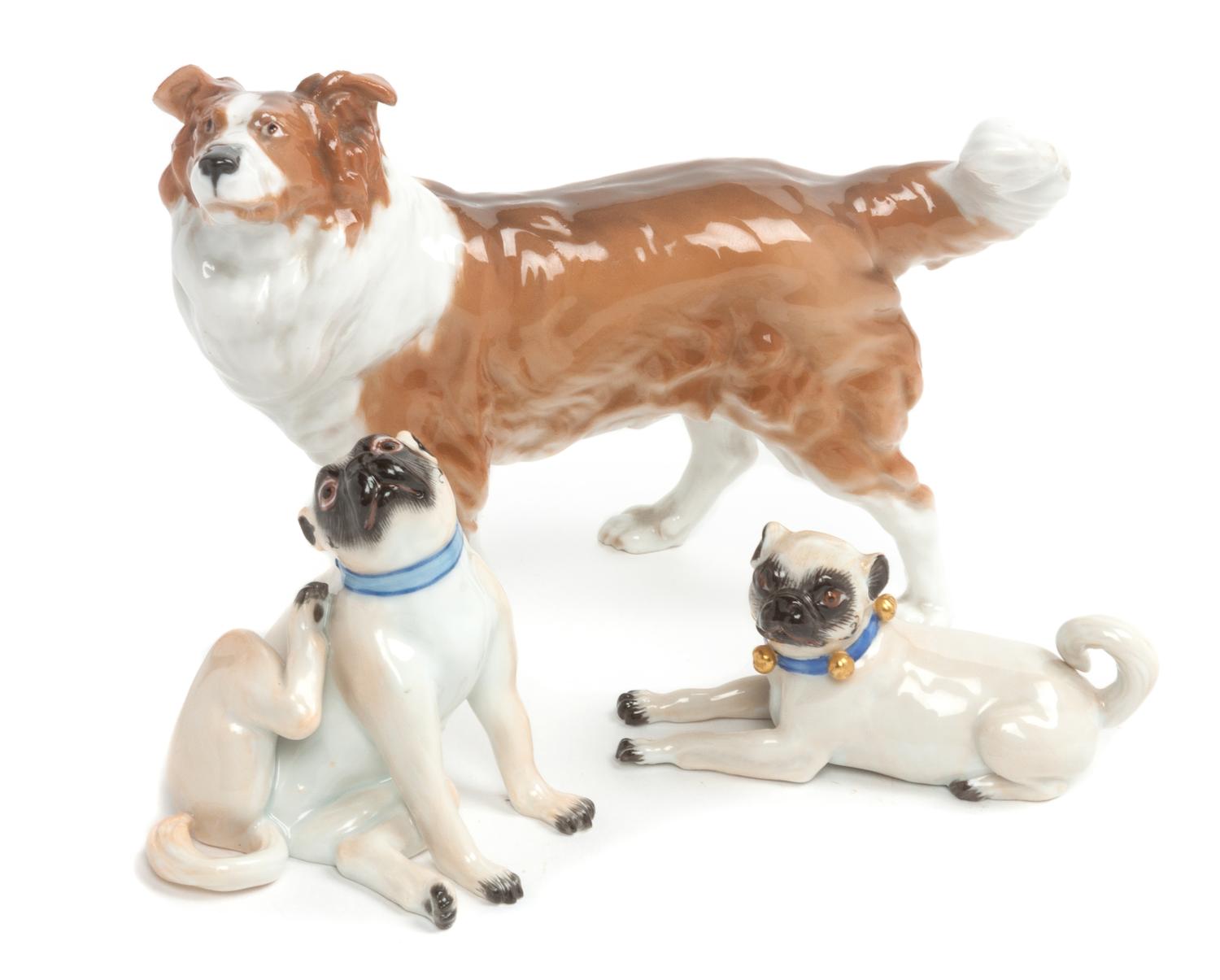 Three Meissen Porcelain Figures Width of widest 5 1/2 inches. — 19TH/20TH CENTURY