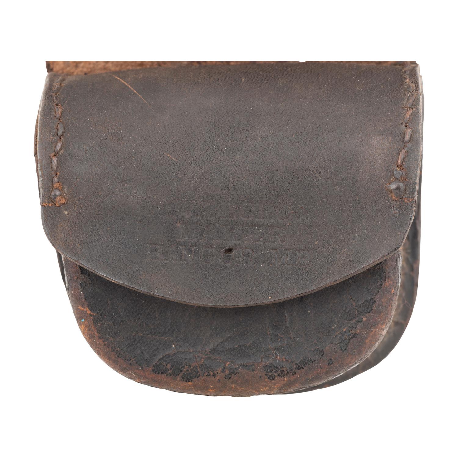 Group of Civil War Era Accoutrements: 2 Mann's Patent Cartridge Boxes, 2 Cap Pouches and 2 Carbine Socekts
