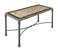 A Patinated Cast Iron and Specimen Marble-Top Table
