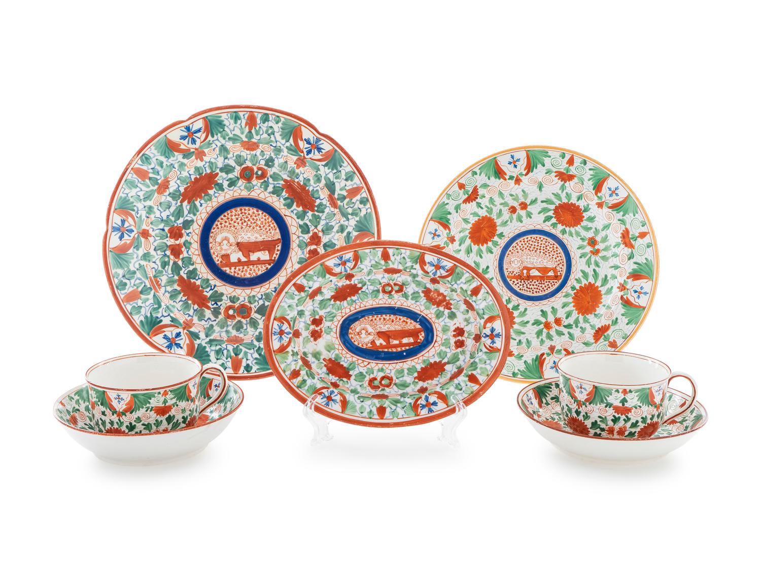 A Collection of Minton Bengal Tiger Pattern Porcleain — EARLY 19TH CENTURY