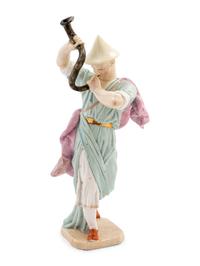 A Hochst Porcelain Figure of a Chinese Trumpeter