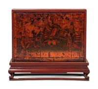 A Chinese Lacquered Table Screen