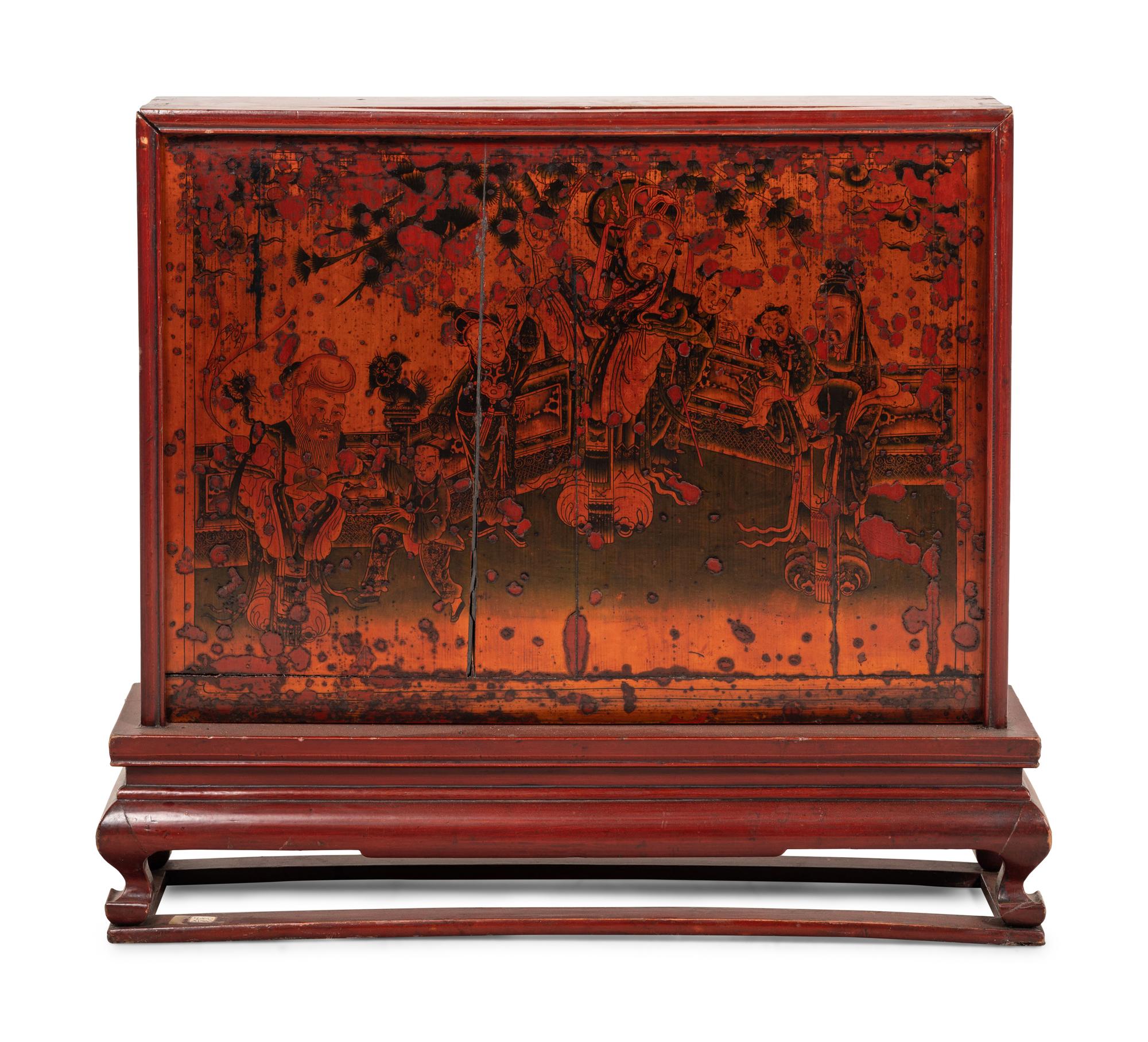 A Chinese Lacquered Table Screen