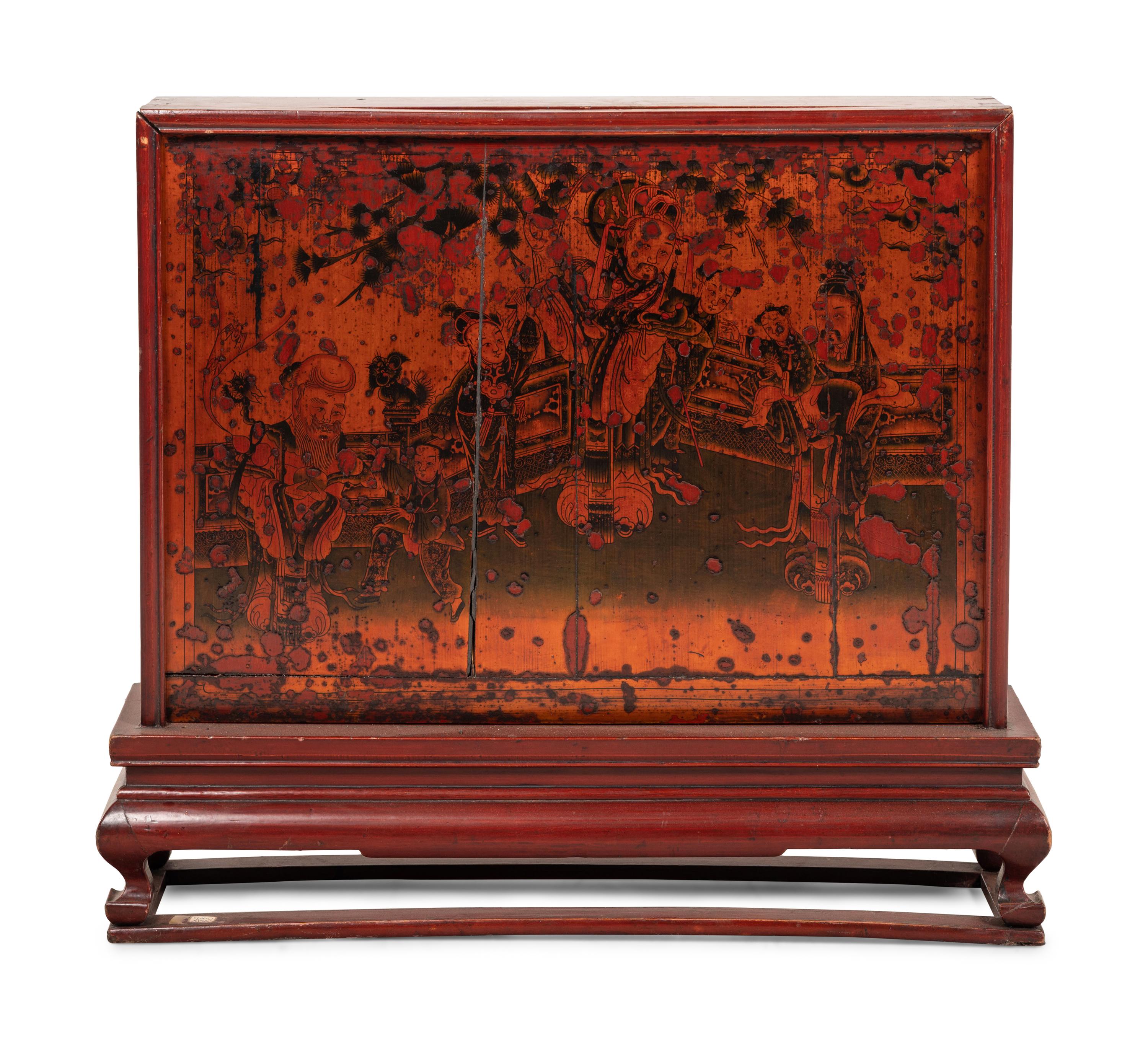 A Chinese Lacquered Table Screen