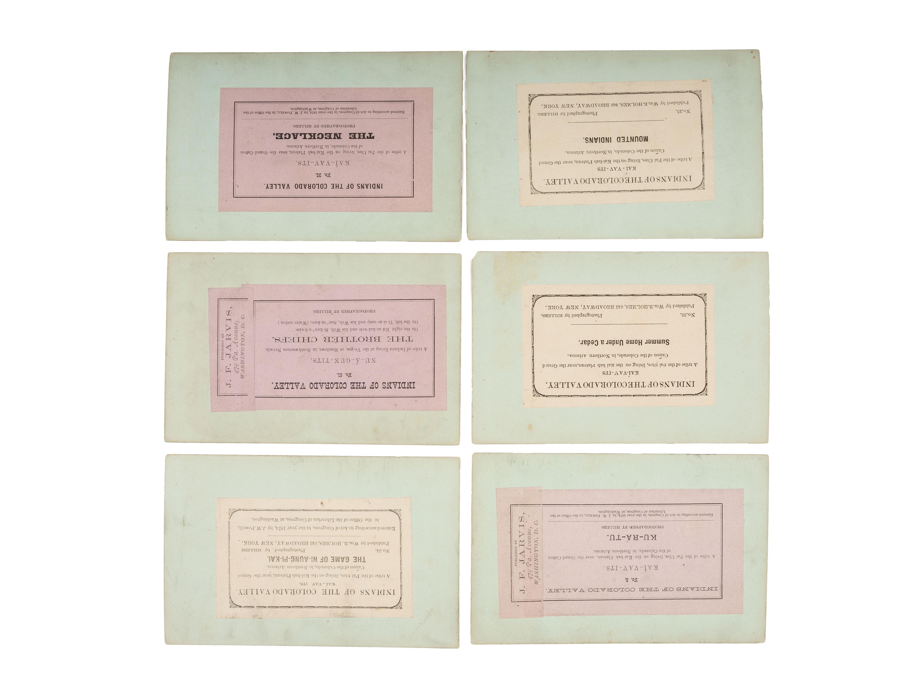 [NATIVE AMERICANS]. HILLERS, John K., photographer. A group of 13 Powell Expedition stereoviews featuring Native American subjects, comprising: