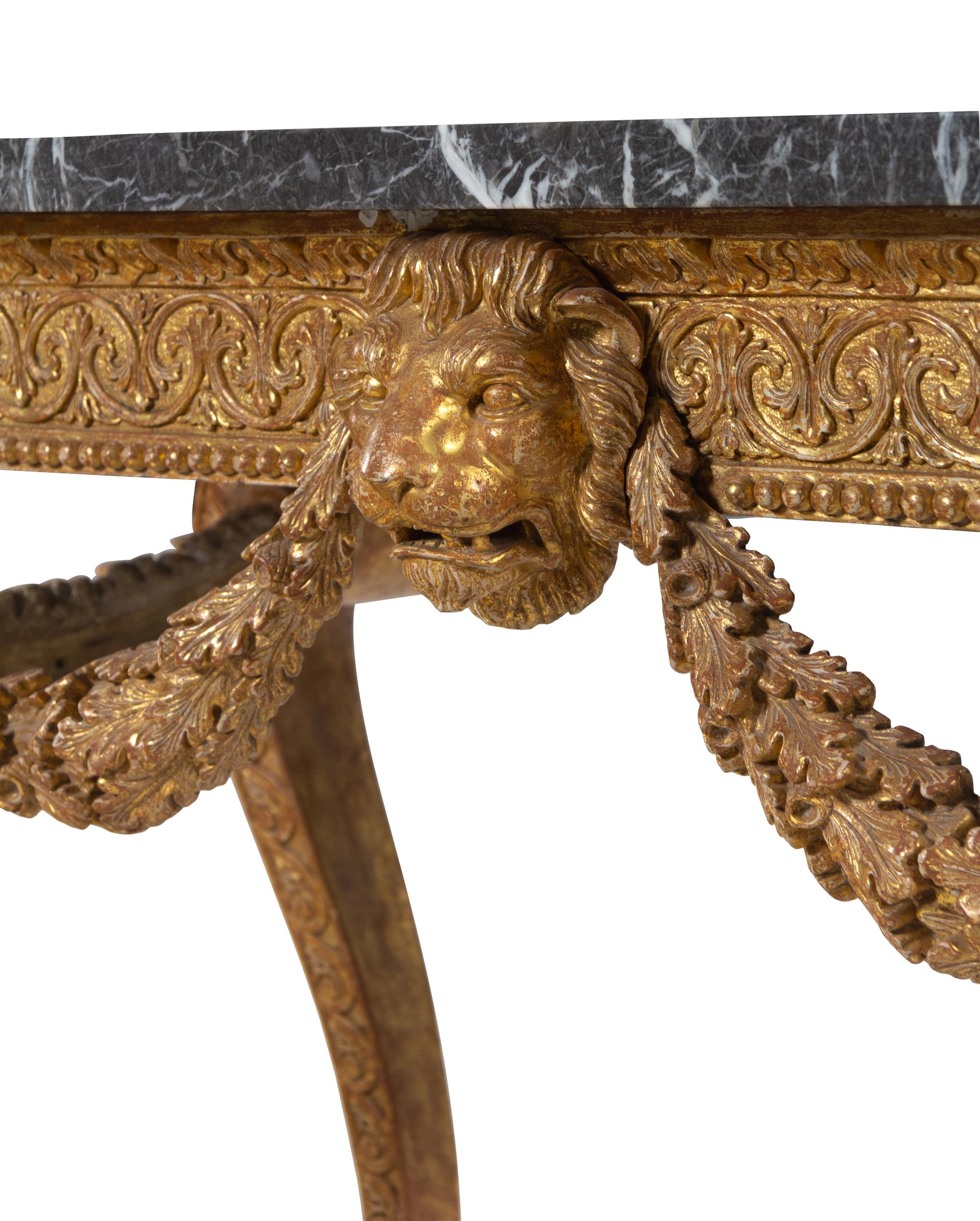 A George II Giltwood Marble-Top Pier Table in the Manner of William Kent