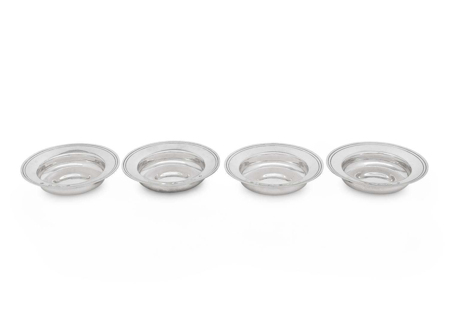 A Set of Four English Silver Ash Receivers