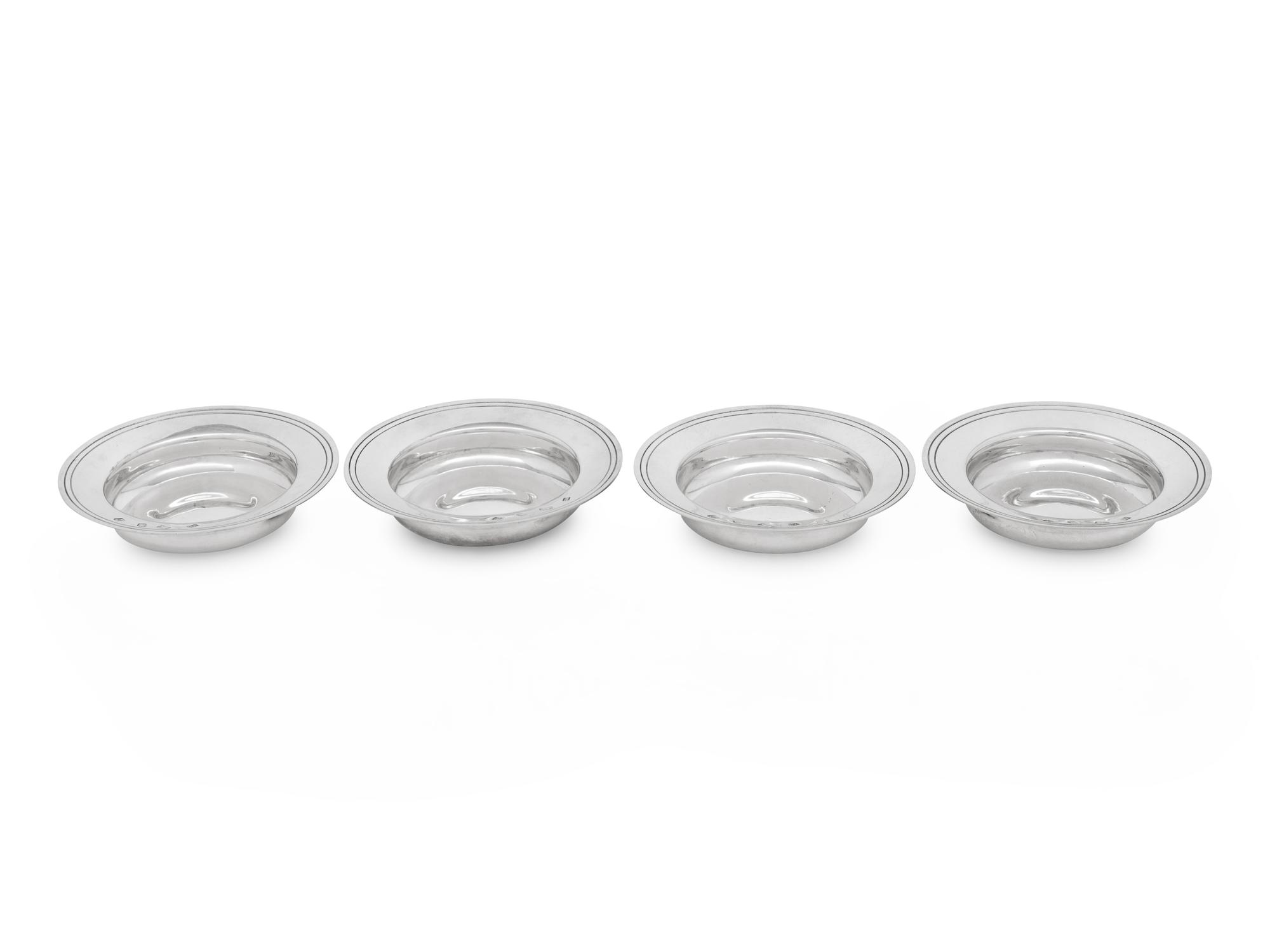 A Set of Four English Silver Ash Receivers