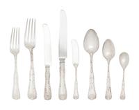 A Tiffany and Co. Wave Edge Silver Flatware Service