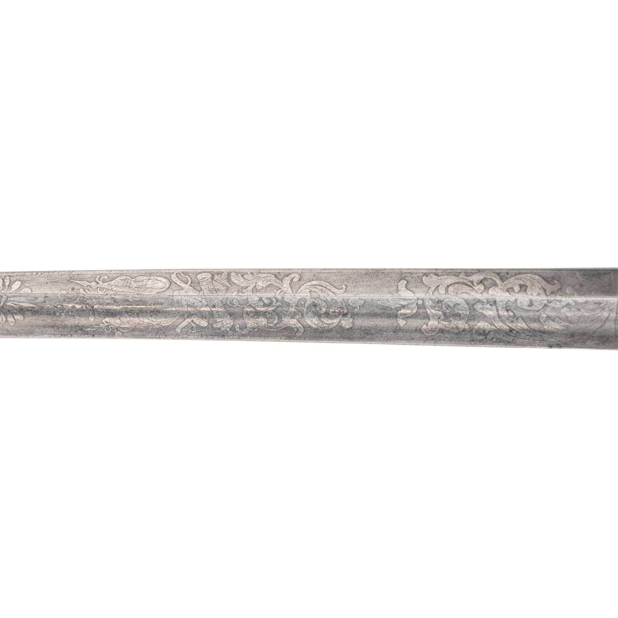 Germanic Chevaulegers Style Saber with Scabbard Inscribed to 1st Lt. O.P. Furgason 27th Indiana Infantry