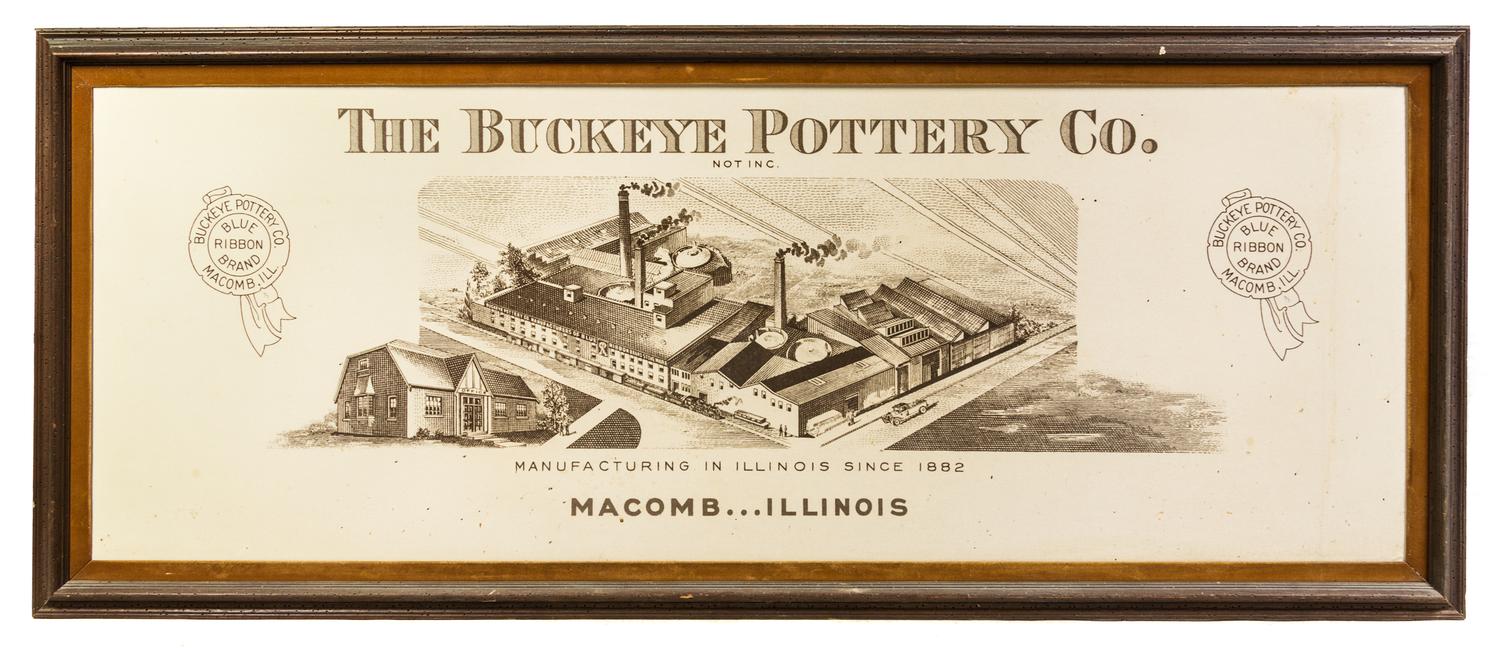 A Buckeye Pottery Co. Advertising Poster 32 x 77 inches (framed).