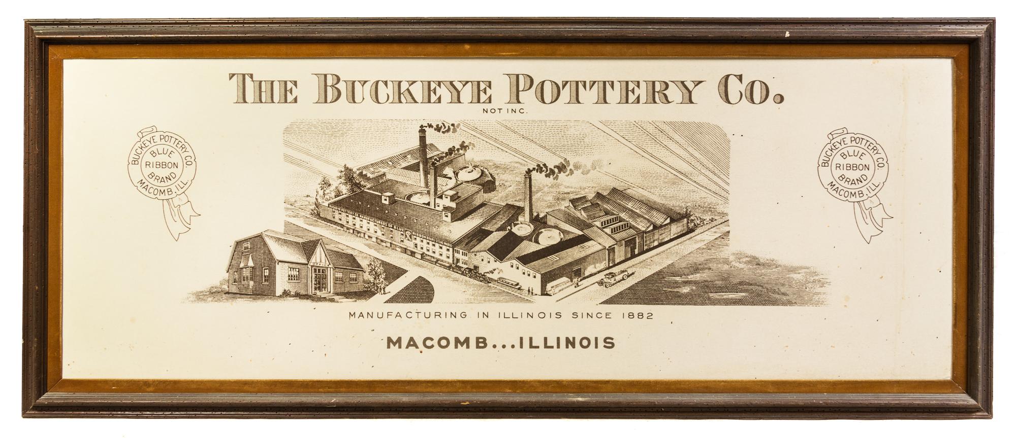 A Buckeye Pottery Co. Advertising Poster 32 x 77 inches (framed).