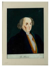 A Chinese Export Reverse Painted Portrait of John Adams