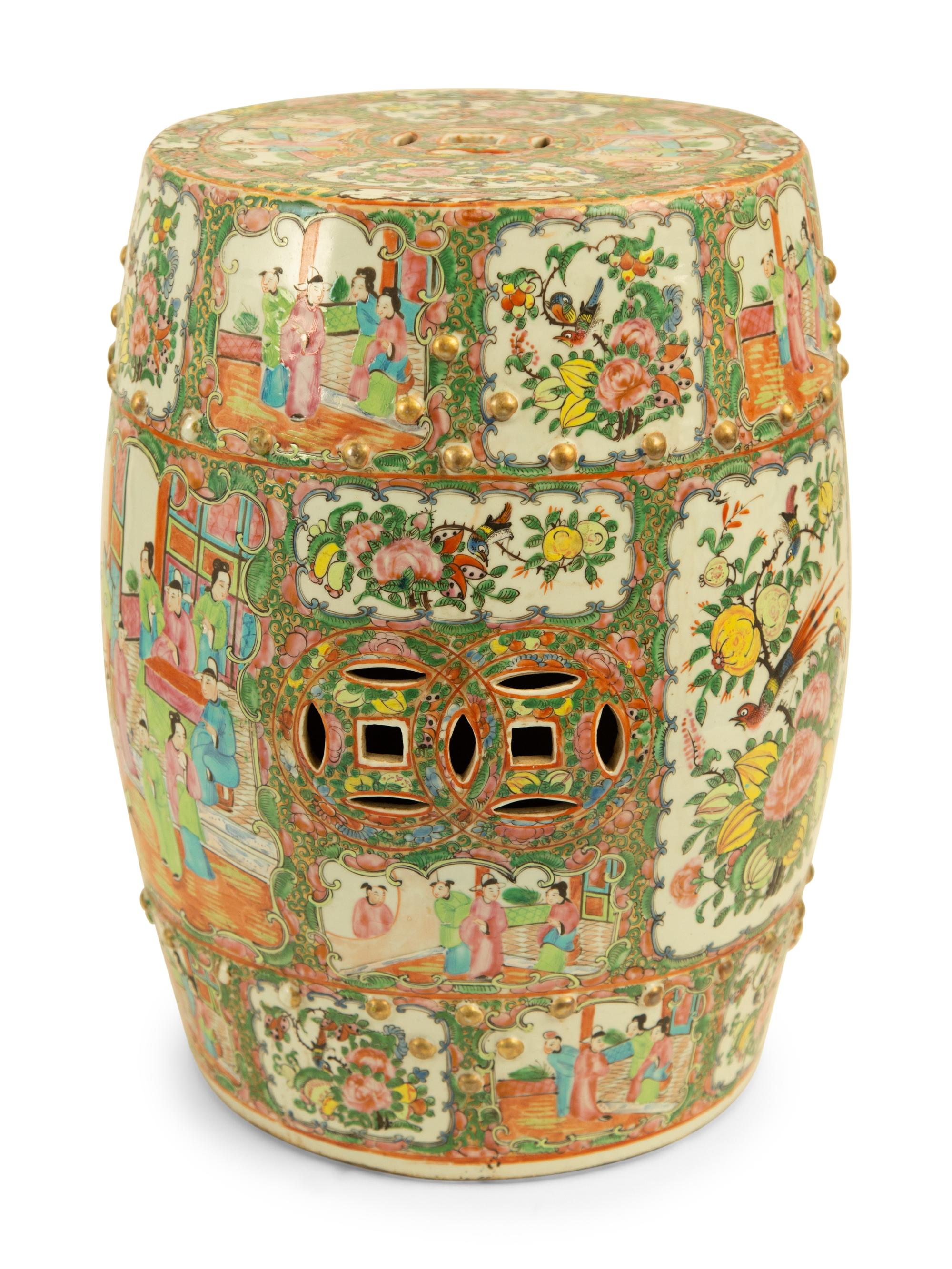 A Chinese Rose Medallion Porcelain Garden Seat