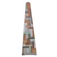 A Various Woods Patchwork Obelisk 26" W x 26" D x 87" H — Argentina, 20th Century