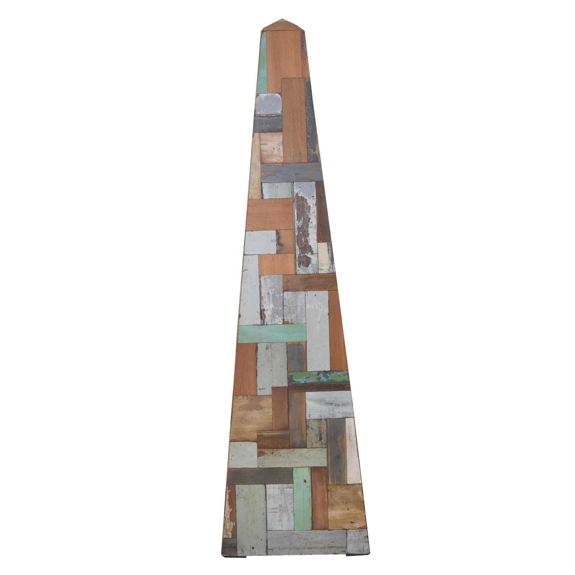 A Various Woods Patchwork Obelisk 26" W x 26" D x 87" H — Argentina, 20th Century