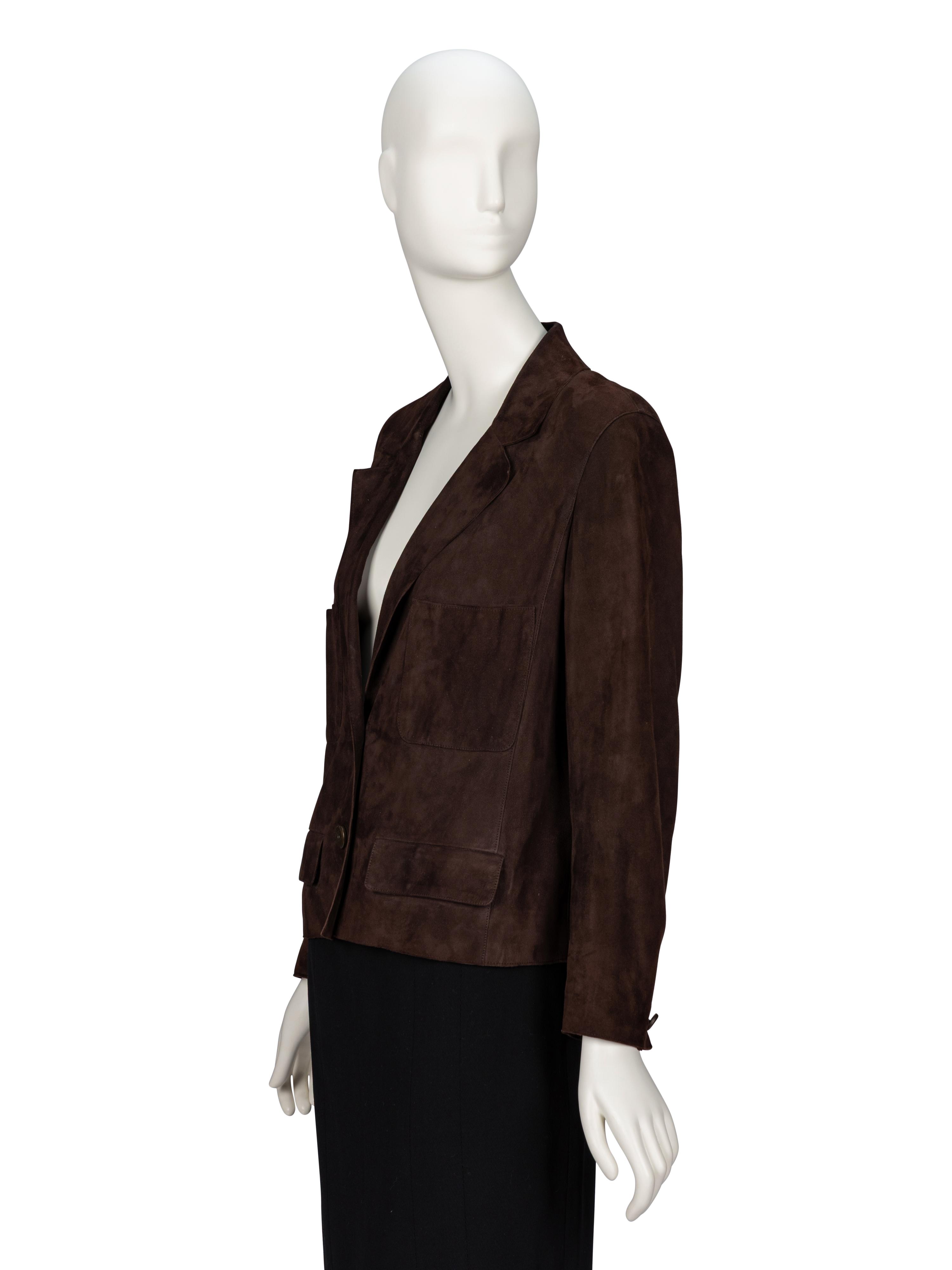Chanel, Chocolate Brown Suede Jacket