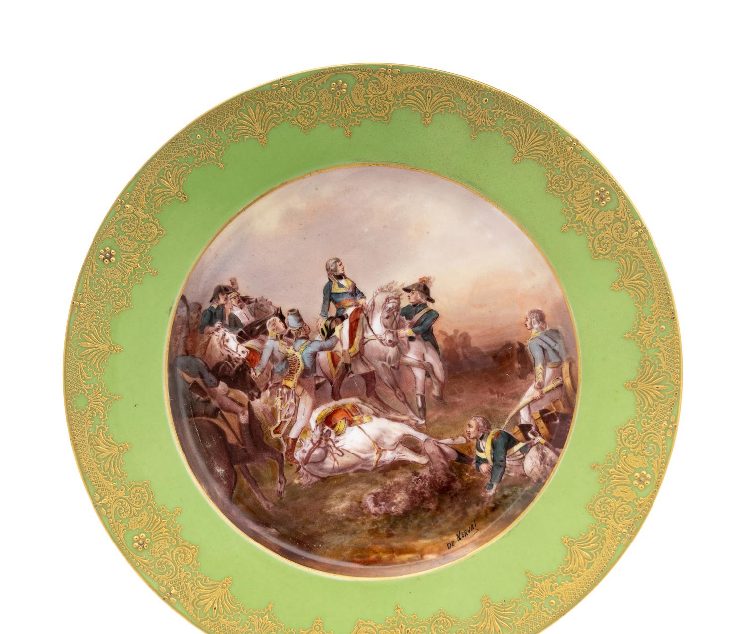 A Set of Four Limoges Porcelain Cabinet Plates