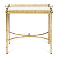 A Regency Style Brass and Glass Tray-Top Side Table