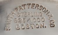 An American Silver Center Bowl, Smith, Patterson & Co., Boston, MA, of oval form with two foliate decorated handles, the body and base
