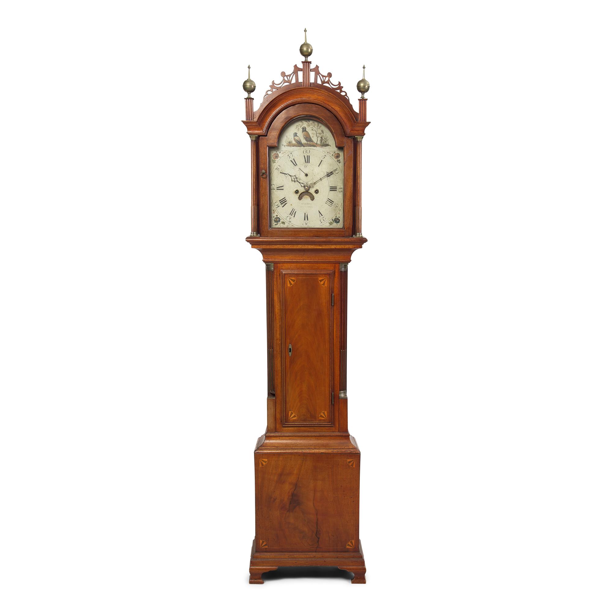 A Federal Inlaid Mahogany Tall Case Clock