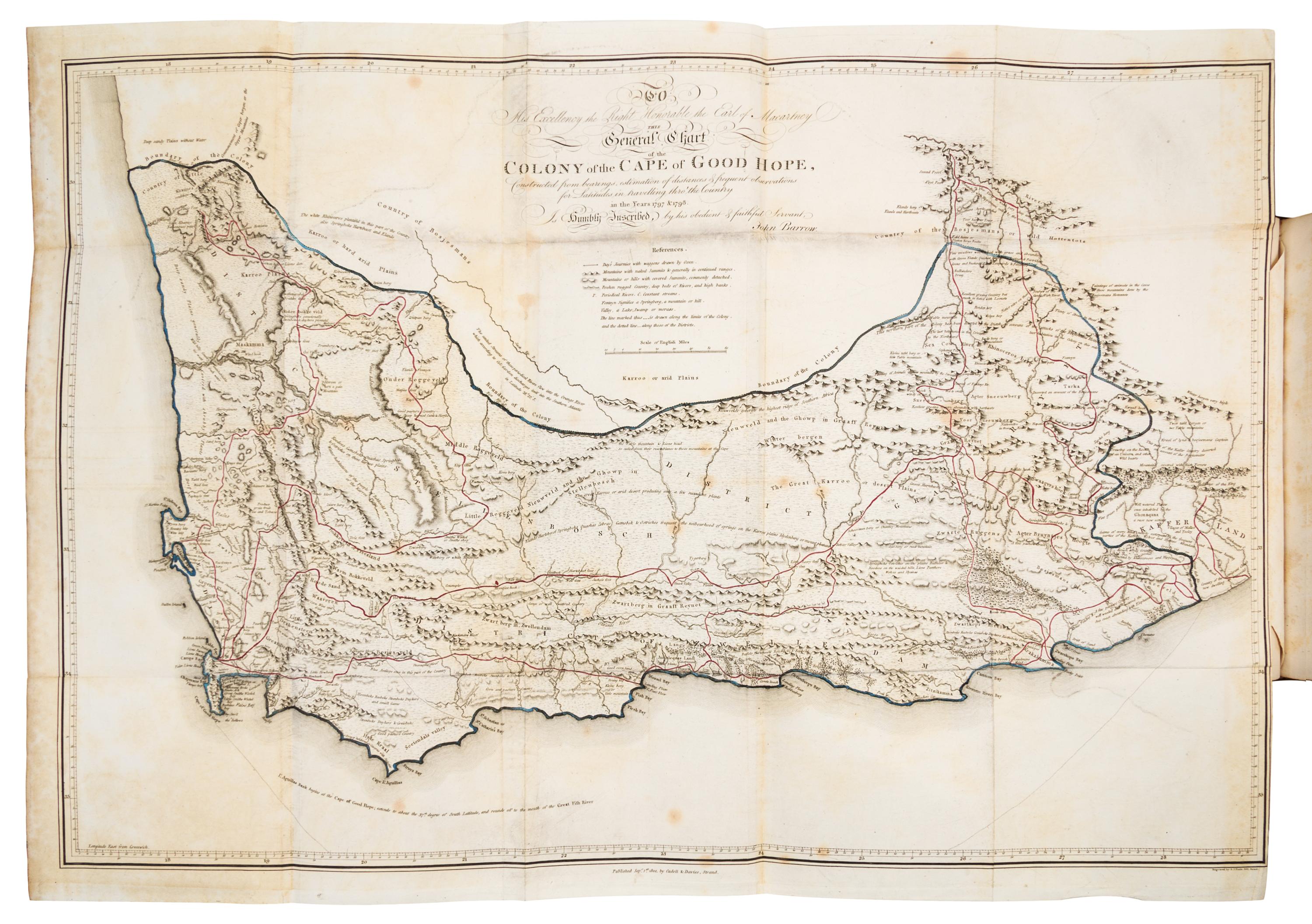 BARROW, John (1764-1848). An Account of Travels into the Interior of South Africa, in the years 1797 and 1798. London: A. Strahan for T