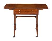 A George III Satinwood Drop-Leaf Game Table