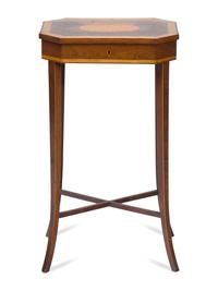 A Regency Rosewood and Satinwood Needlework Table