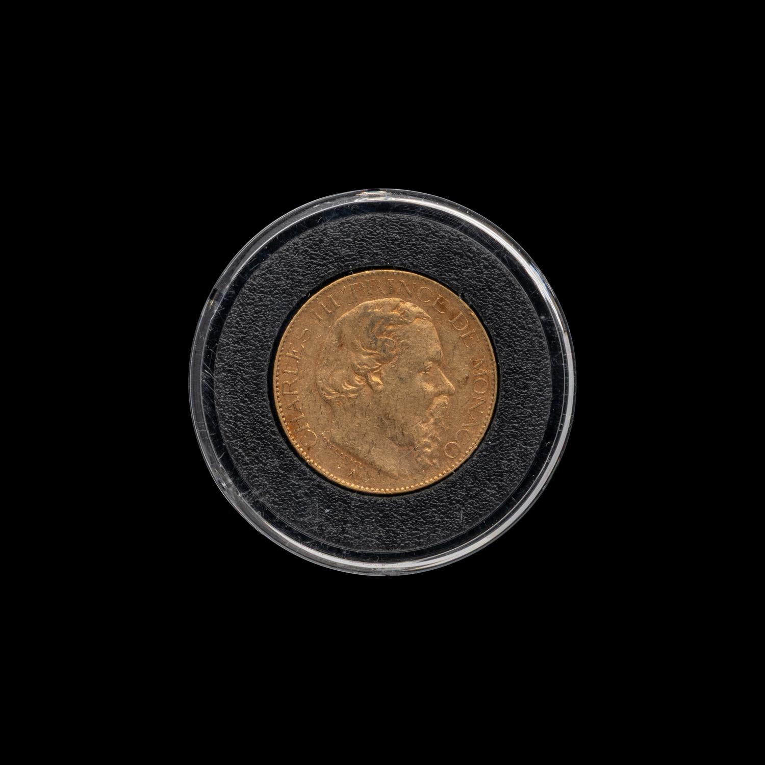[MONACO] An 1879 Charles III 20 Franc Gold Coin