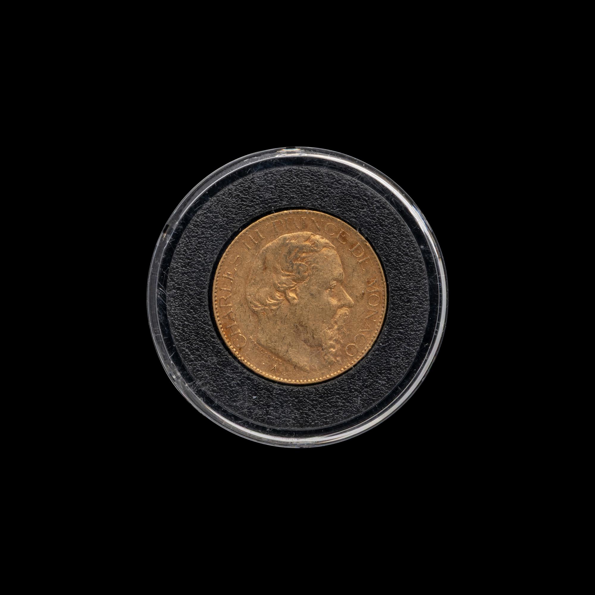 [MONACO] An 1879 Charles III 20 Franc Gold Coin