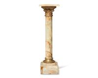 A Classical gilt bronze-mounted onyx pedestal, 20th century