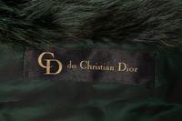 Christian Dior Full Length Green/Black Fox and Raccoon Coat, 1980s