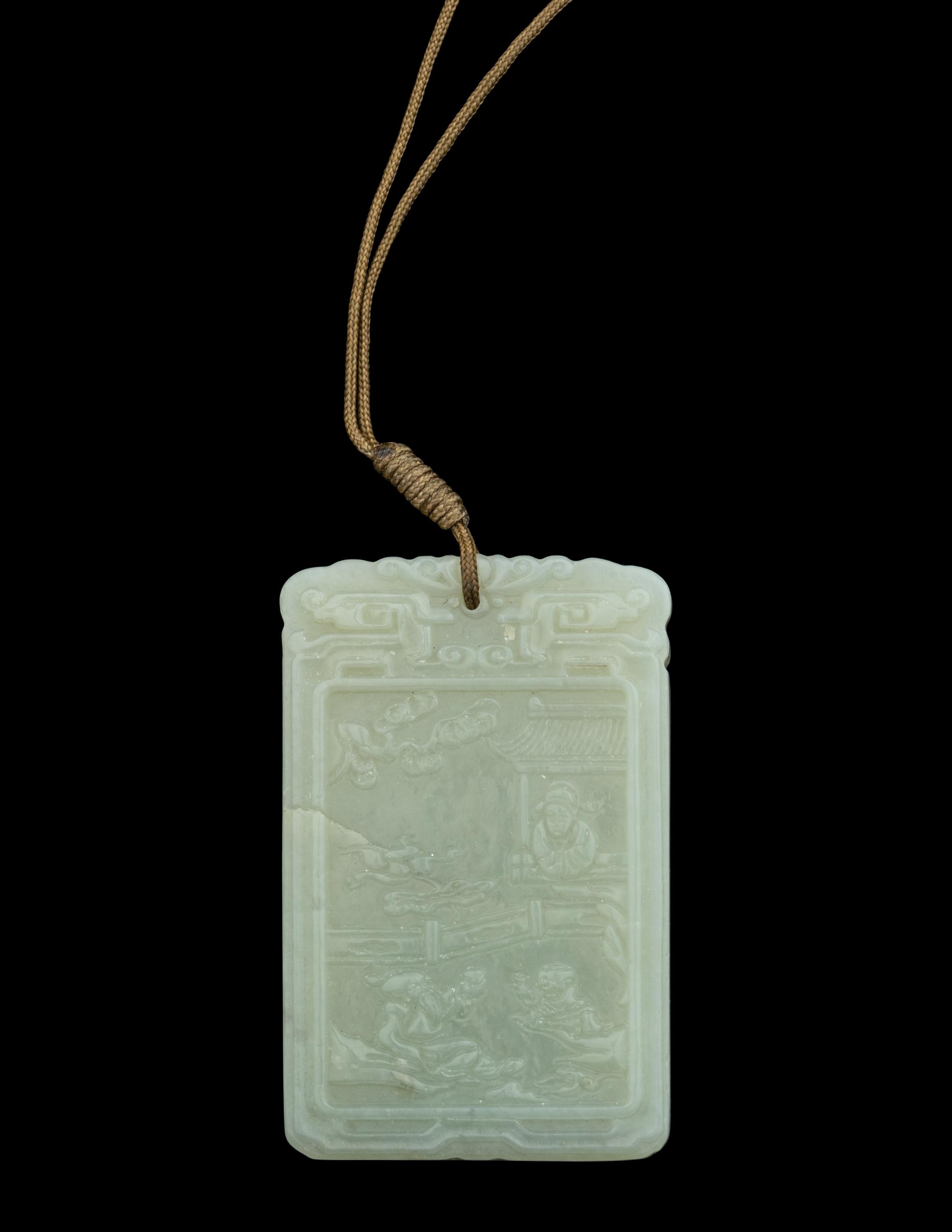 Six Chinese Celadon Jade Pendants